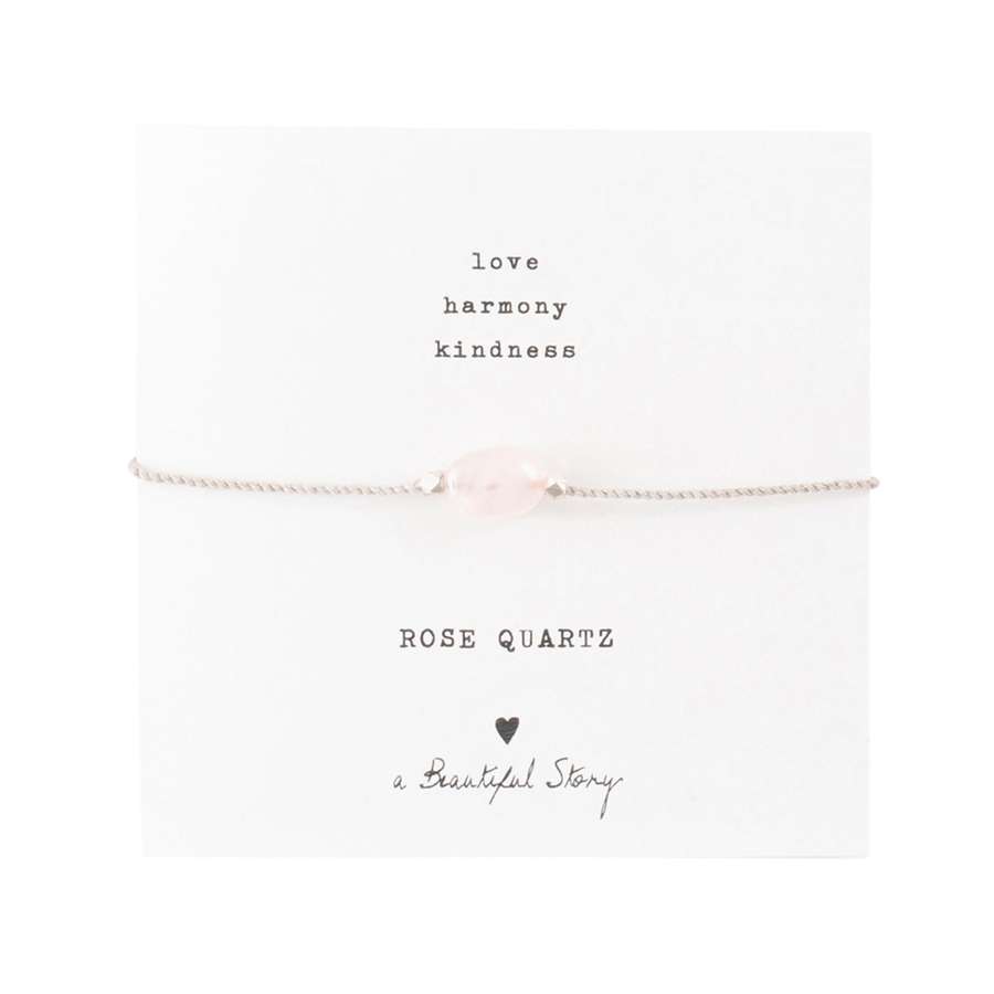 Drahokamová karta Rose Quartz stříbrný náramek